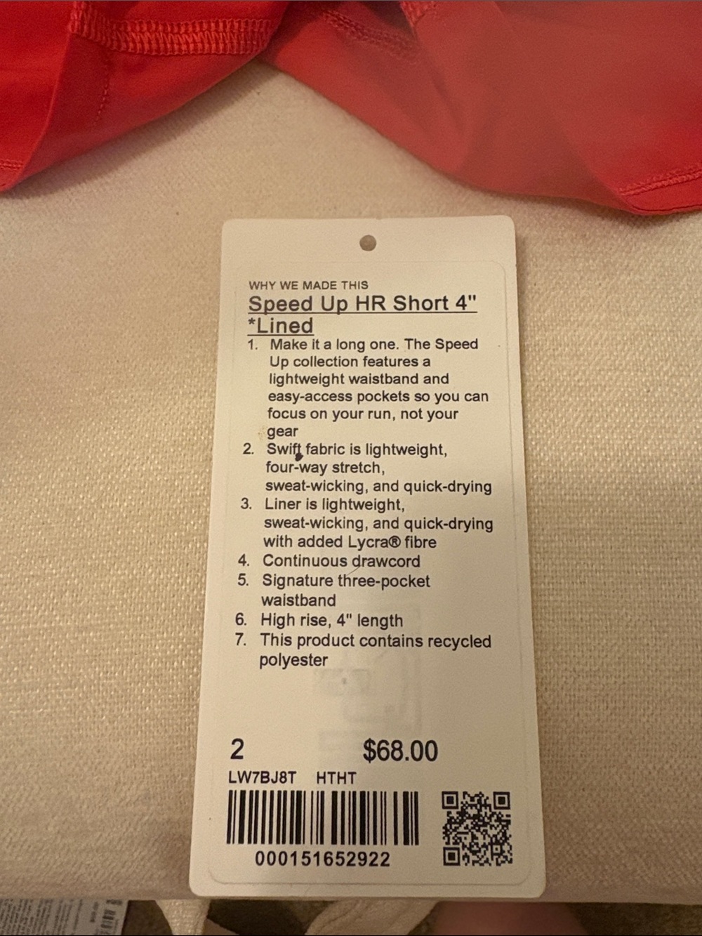lululemon athletica Speed Up HR Short 4” - Picture 2 of 3